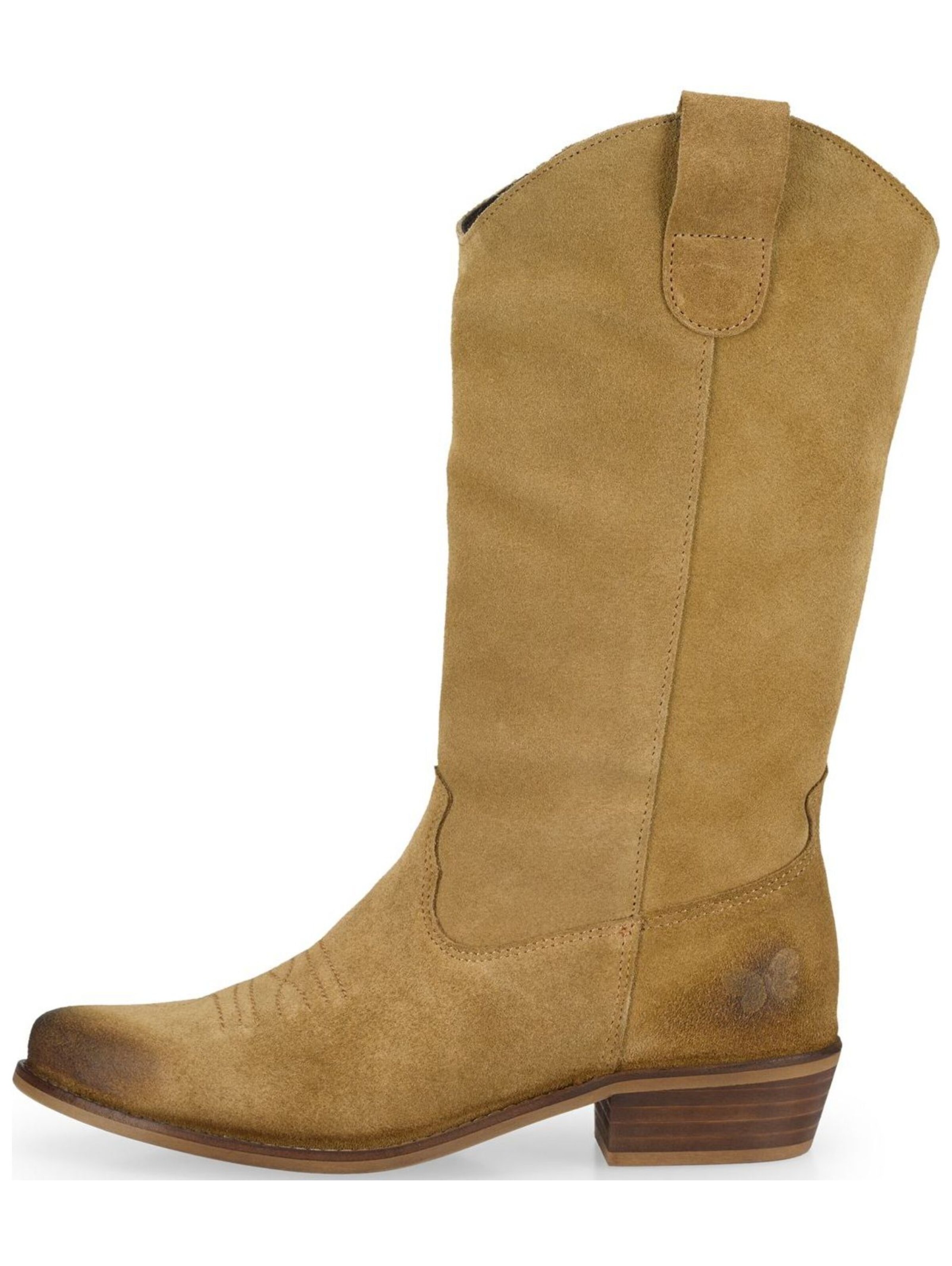 Felmini Wide Fit Cowboy Boots in Beige