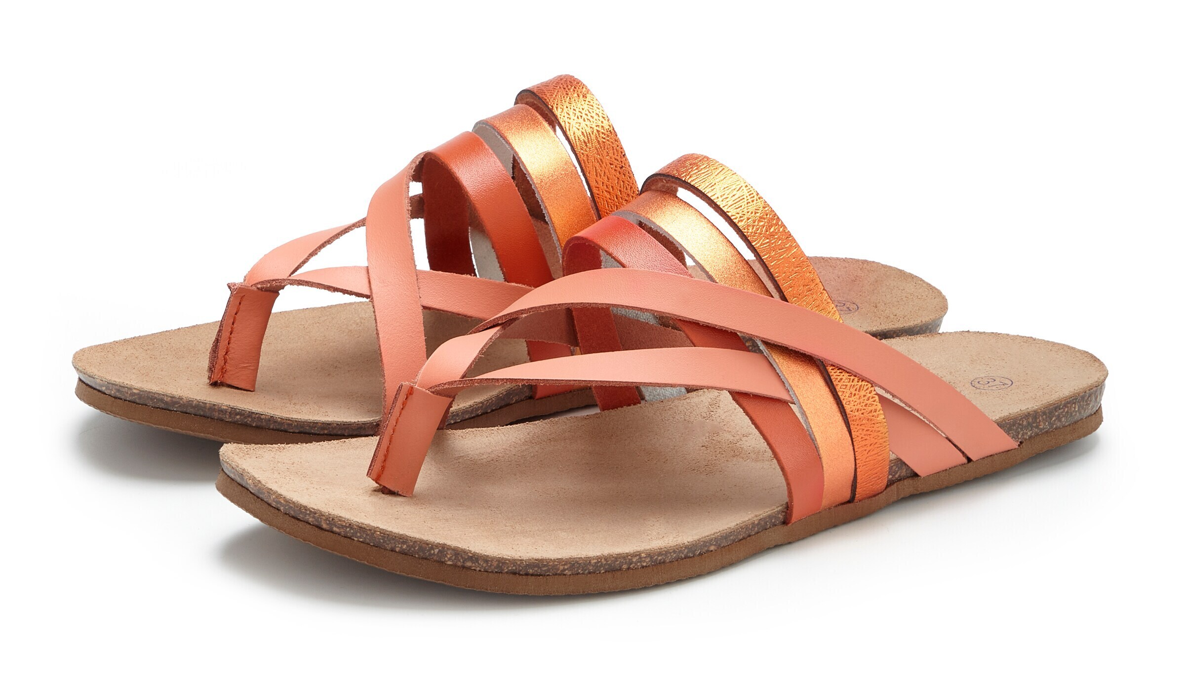 LASCANA T-bar sandals in Orange