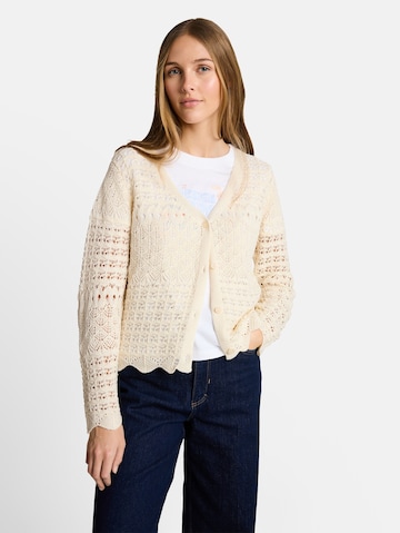 TOM TAILOR DENIM Knit Cardigan in White: front