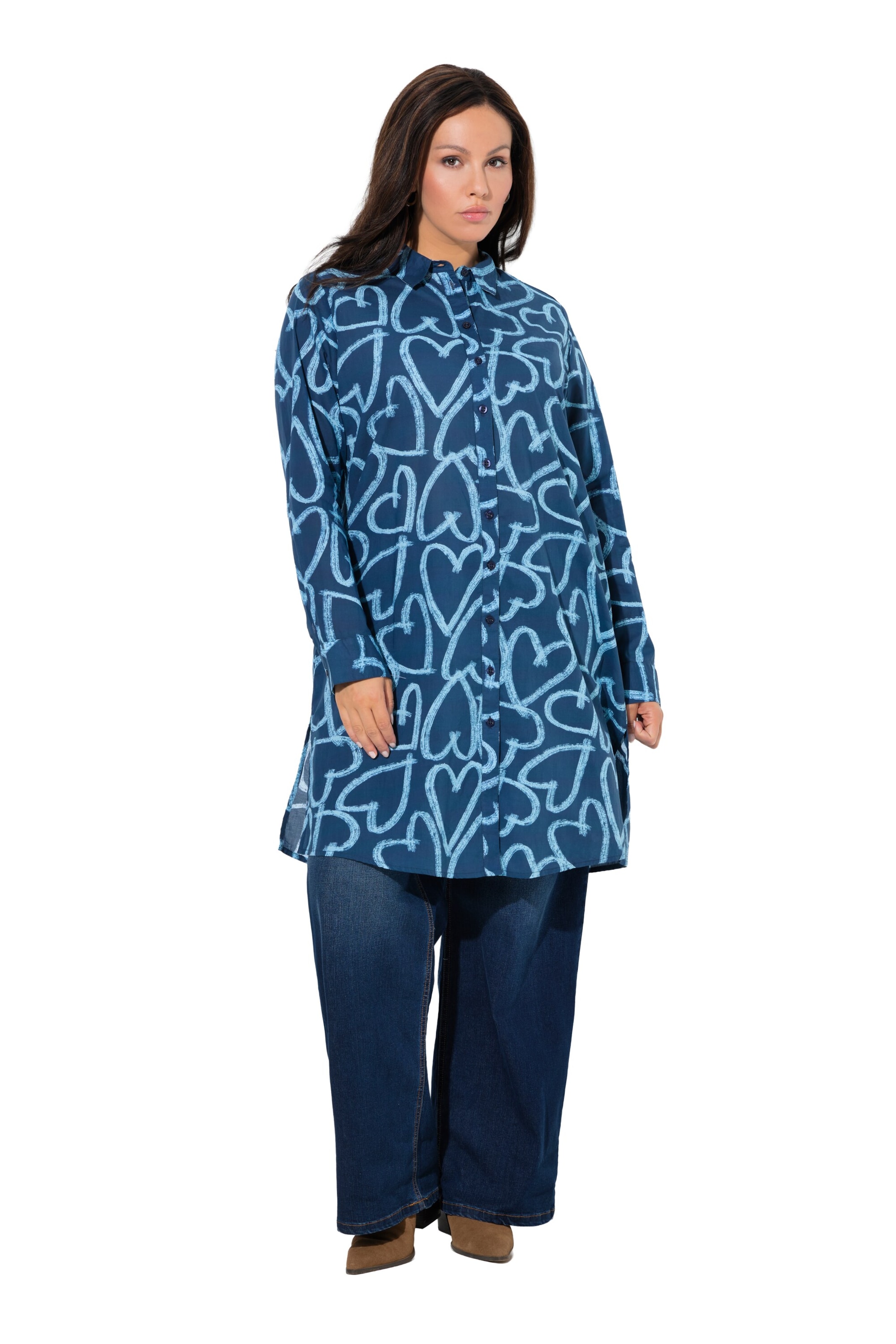 Ulla Popken Bluse in Blau: Vorderseite