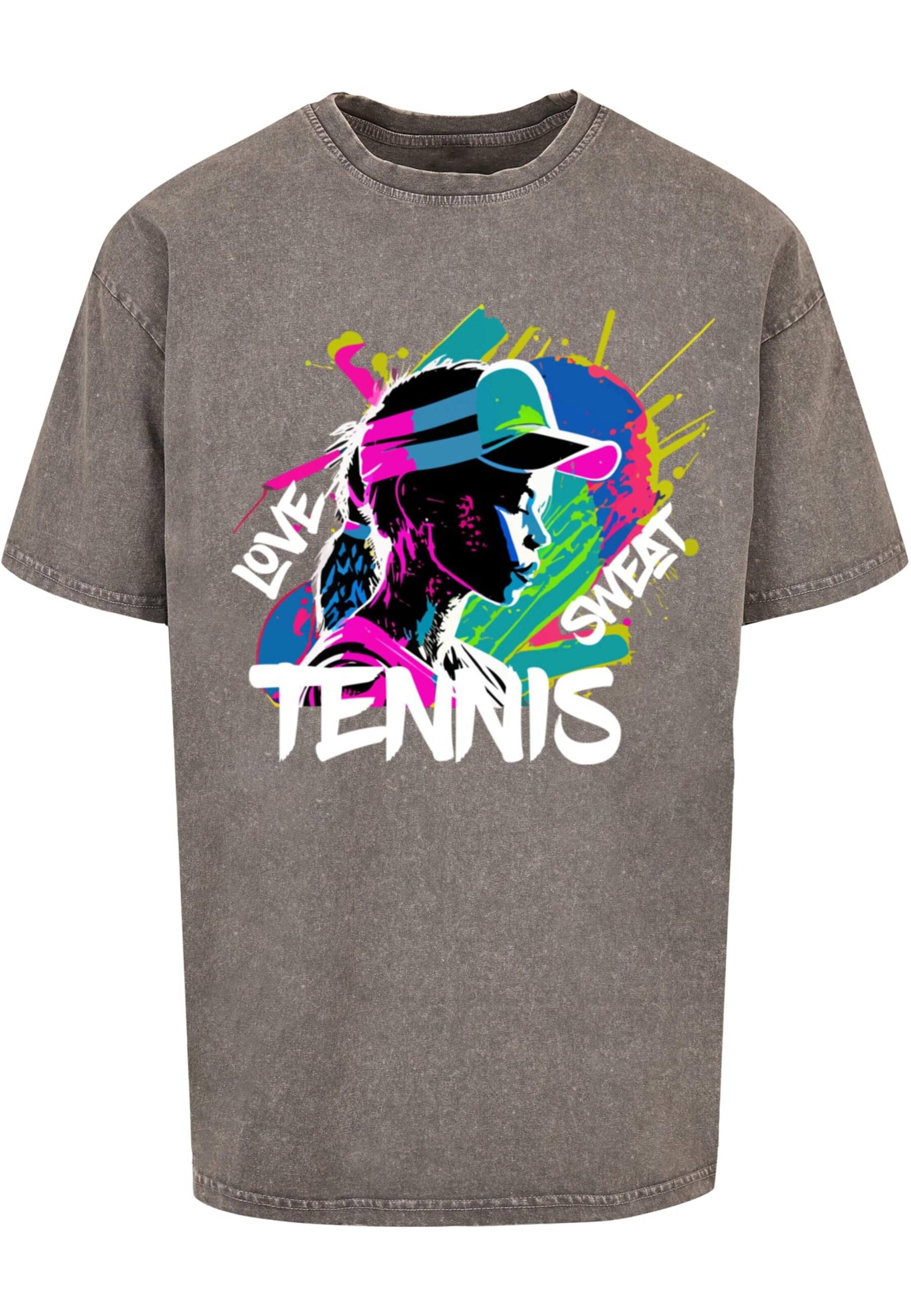 T-Shirt 'Tennis Love, Sweat' Merchcode en gris : devant