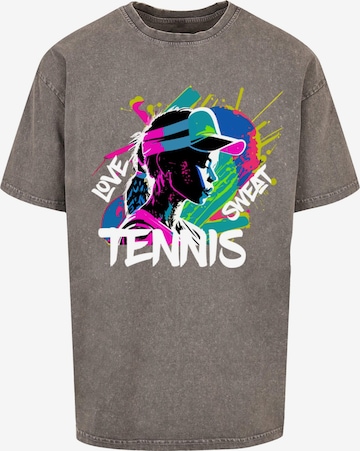 T-Shirt 'Tennis Love, Sweat' Merchcode en gris : devant