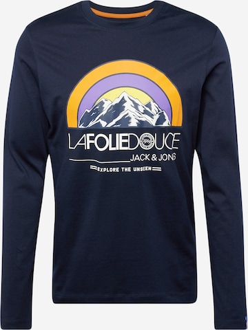 JACK & JONES T-Shirt 'MOUNTAIN' in Blau: predná strana