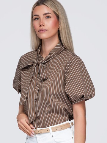 Camicia da donna di Ombre in marrone: frontale