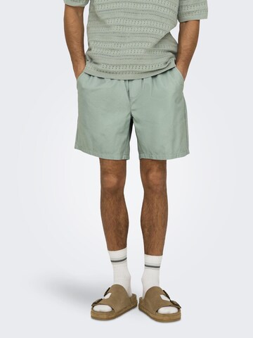 Only & Sons Regular Broek 'ONSTel' in Groen: voorkant