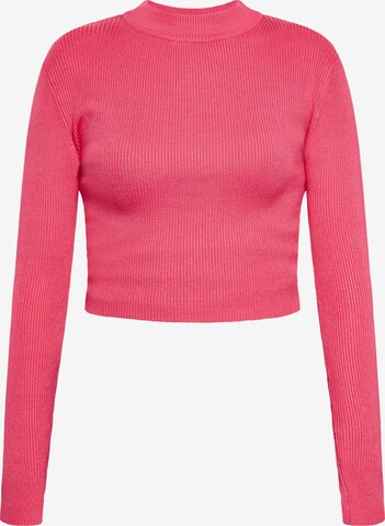 Pullover di faina in rosa: frontale