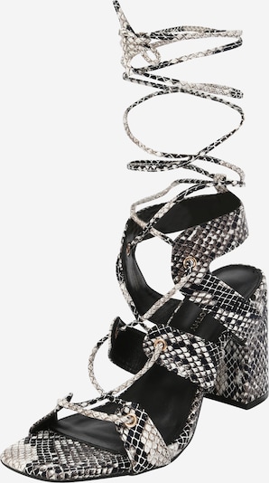 Sandale Dorothy Perkins pe gri închis / negru / alb, Vizualizare produs