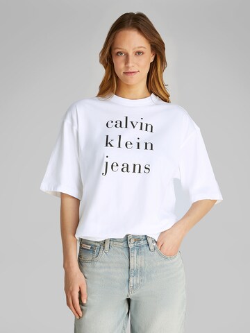 Tricou de la Calvin Klein Jeans pe alb: față