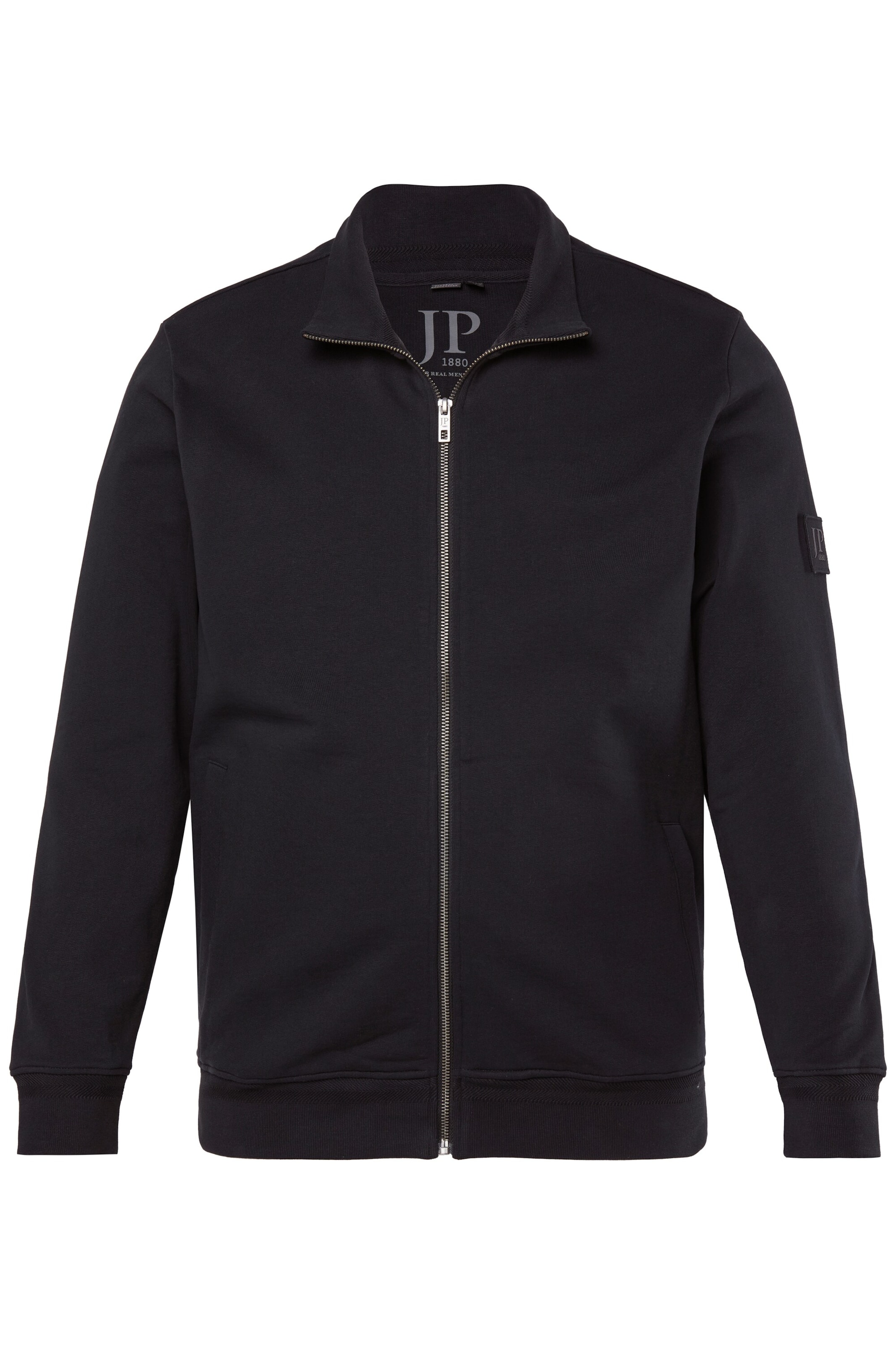 JP1880 Sweatjacke in Schwarz: Vorderseite