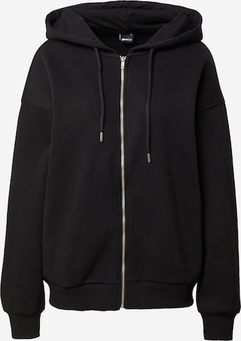 Gina Tricot - Sudadera con cremallera en negro: frente