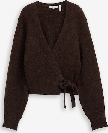 TOM TAILOR DENIM Strickjacke in Braun: Vorderseite