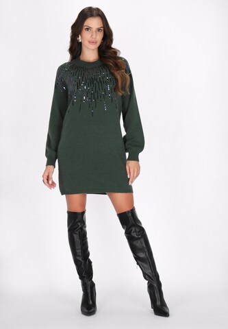 Robes en maille faina en vert