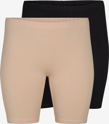 Zizzi Skinny Leggings in Beige: predná strana