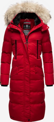 MARIKOO Winter coat 'Schneesternchen' in Red: front