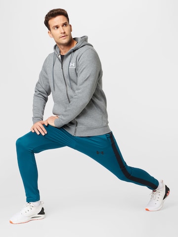 UNDER ARMOUR Sports sweat jacket 'Essential' in Grey