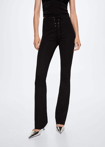 MANGO Flared Pants 'Jade' in Black: front