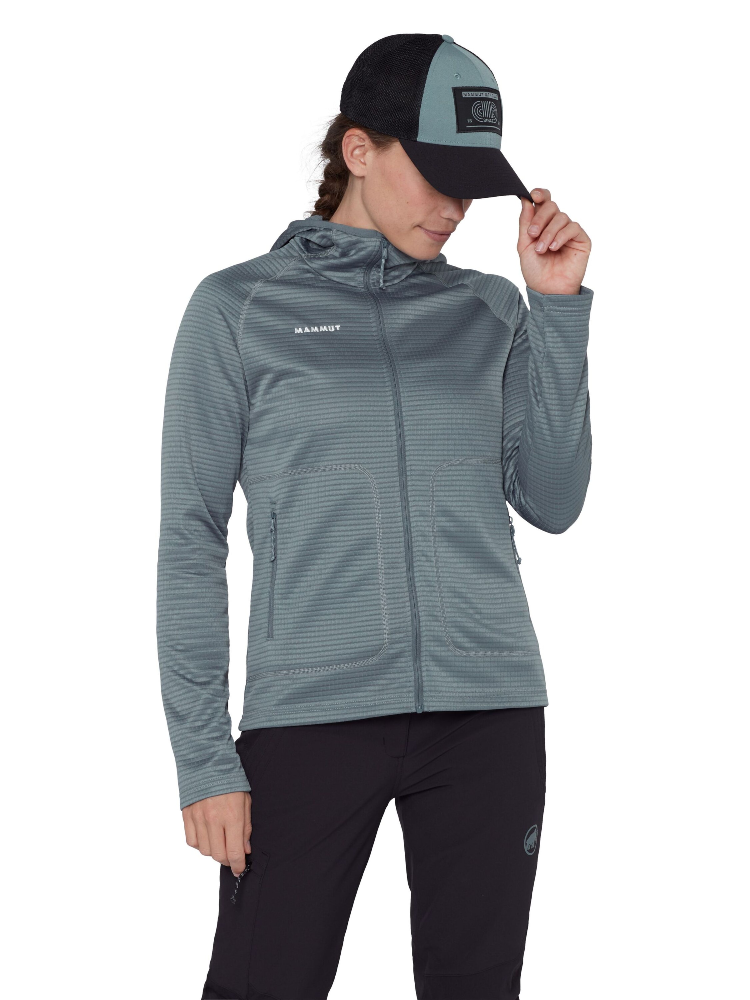 MAMMUT Funktionsfleecejacke ‘Crag’ in Grau: Vorderseite
