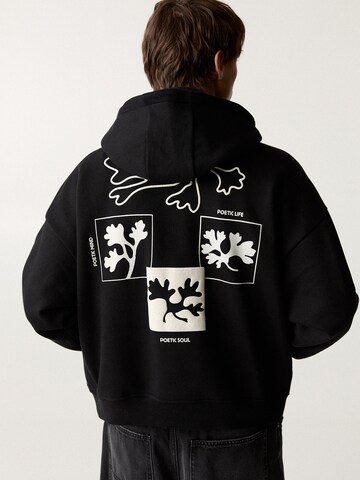Sweat-shirt Pull&Bear en noir : devant