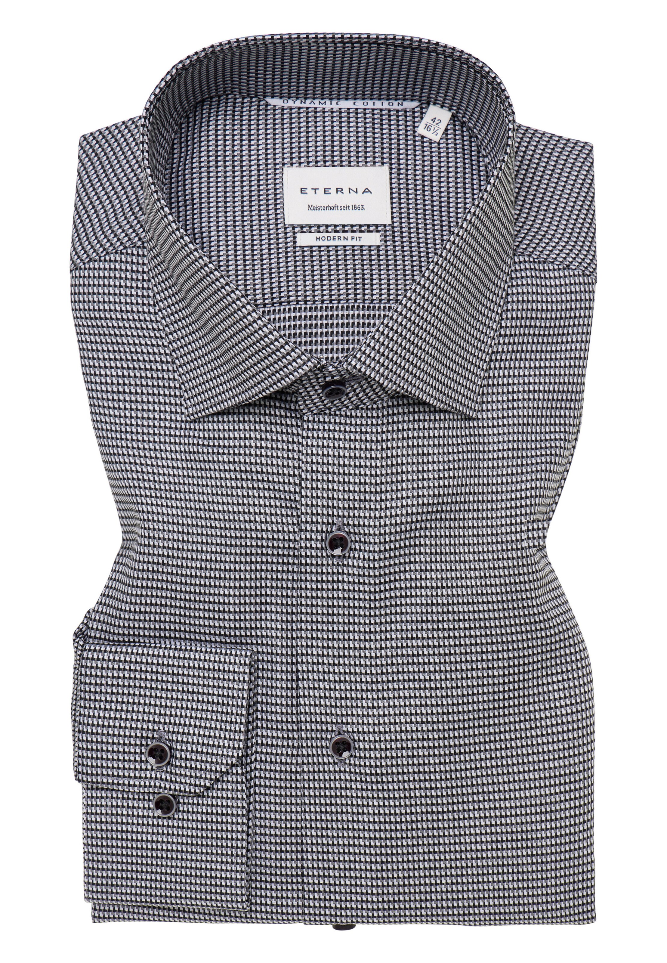 ETERNA Regular fit Business shirt in Black: front