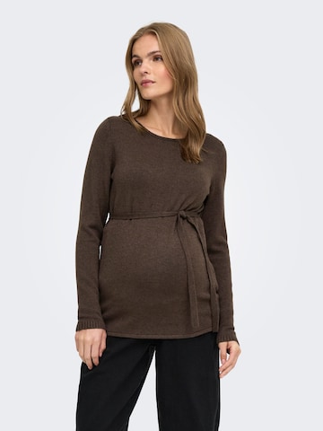 Pull-over 'OLMLeva' Only Maternity en marron : devant