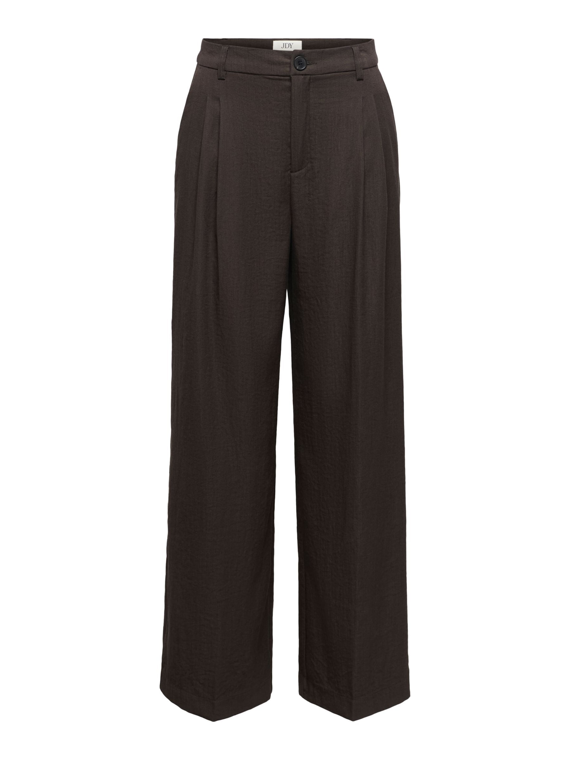 JDY Pleat-Front Pants 'RIVER' in Brown: front