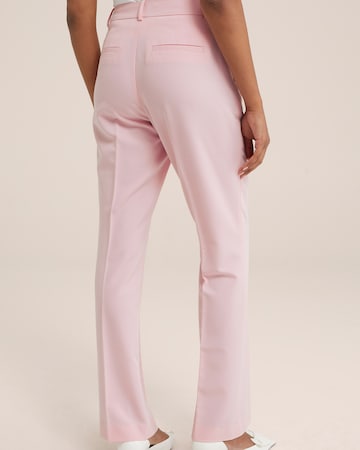 WE Fashion Normalny krój Spodnie w kant w kolorze różowy