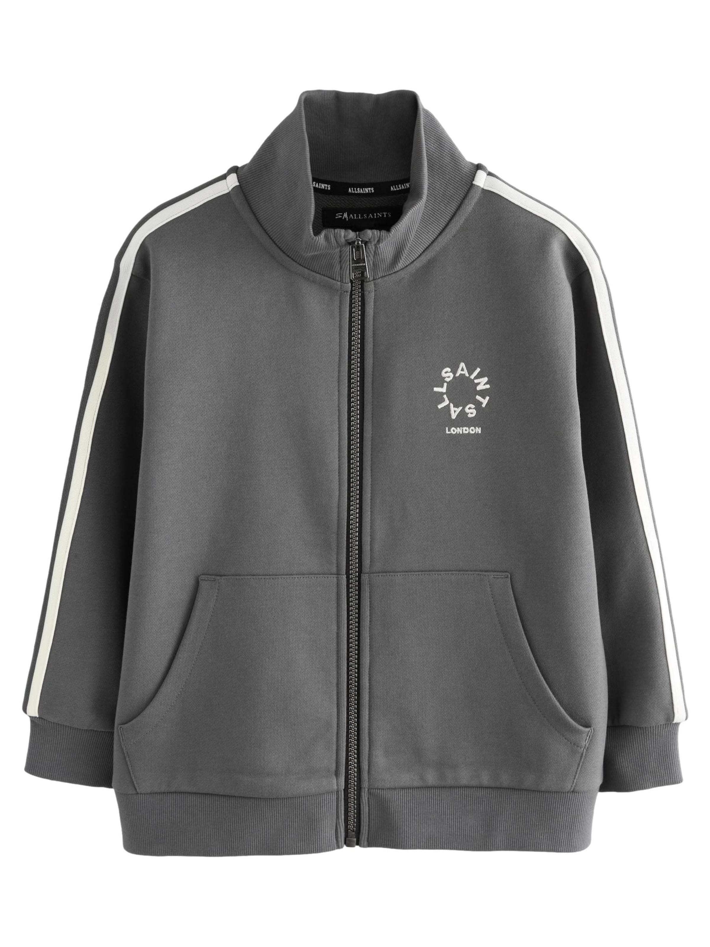 smALLSAINTS - Sudadera con cremallera en gris: frente