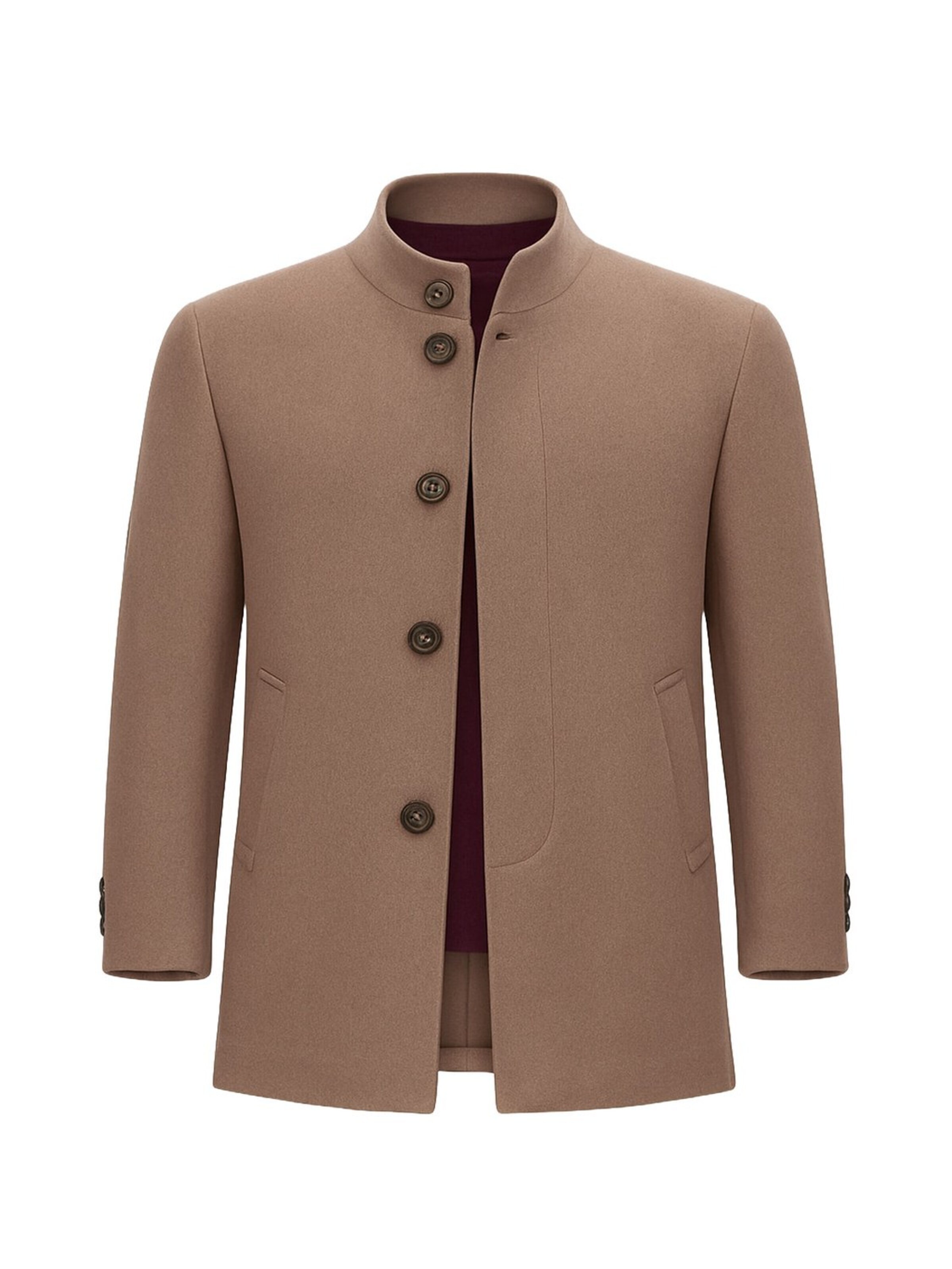 D’S Damat Winterjas in Bruin: voorkant