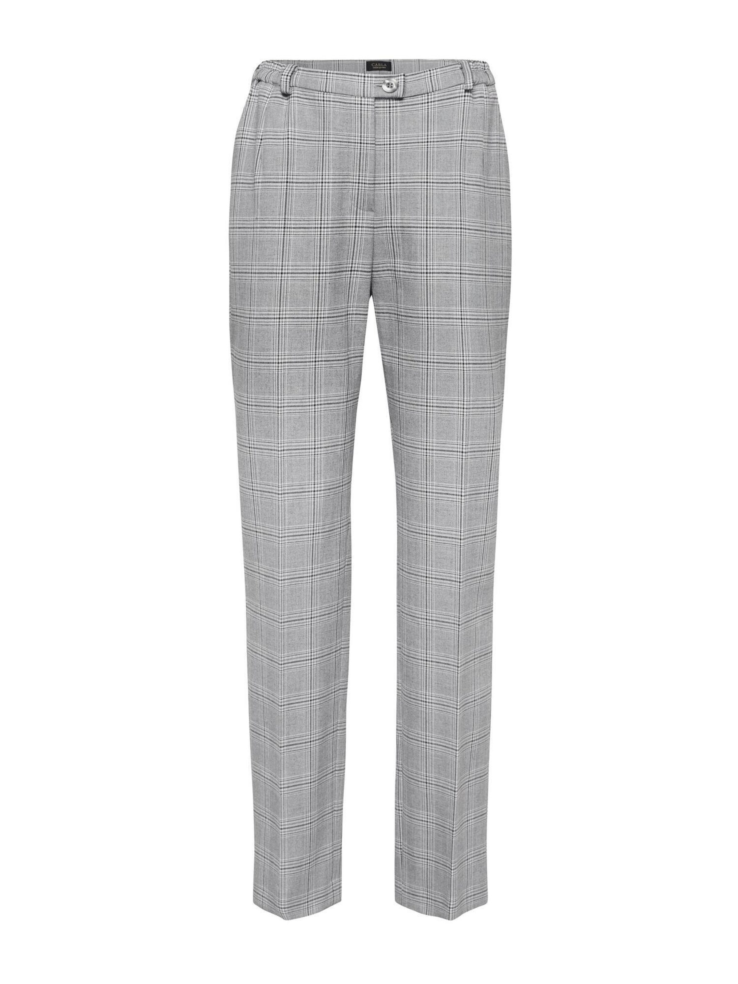 Goldner Pantalon 'Anna' in de kleur Stone grey / Wit, Productweergave