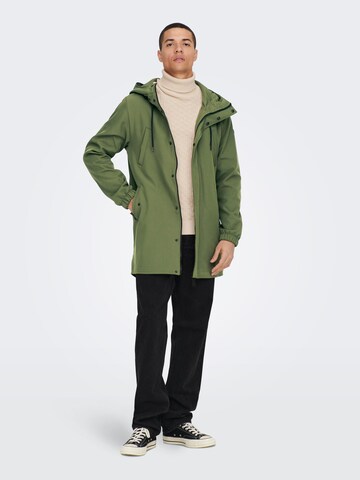 Only & Sons Between-Seasons Parka 'HALL' in Green