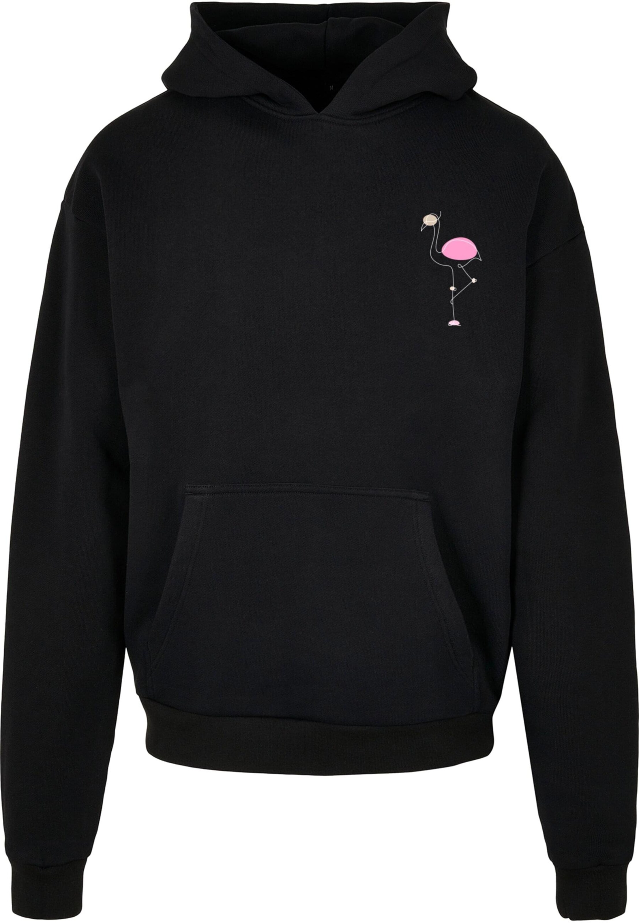 Sweat-shirt 'Flamingo' Merchcode en noir : devant