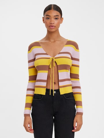 VERO MODA Knit cardigan 'AURA' in Brown: front