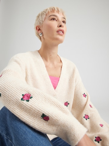 YAS Knit Cardigan 'YASFLEUR' in Beige