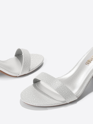 Dream Pairs Sandalen met riem 'Women's Chunky Block Heel Sandals, Open Toe Ankle Strap Dress Shoes' in Zilver