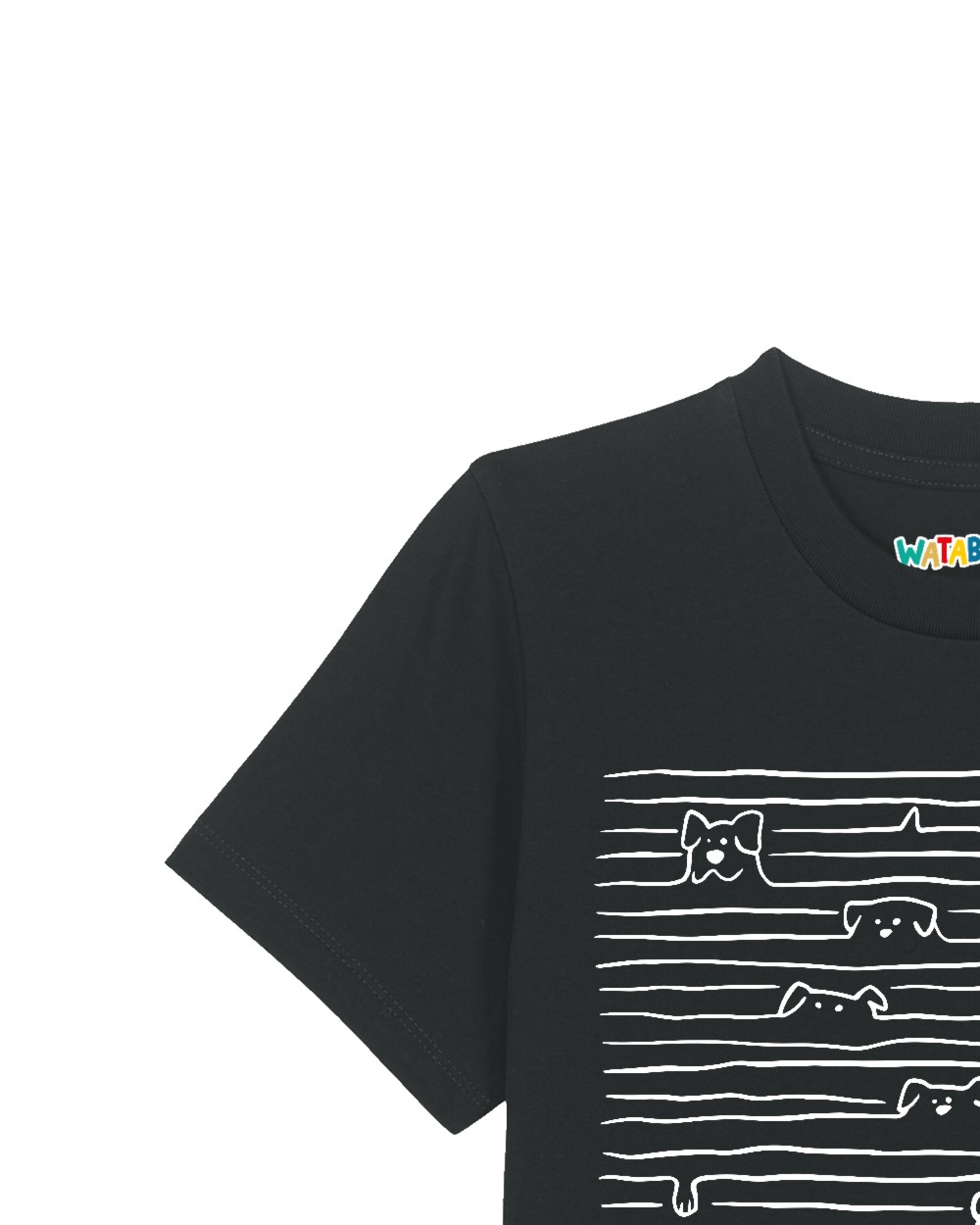 T-Shirt 'Doodle Dogs' watabout.kids en noir