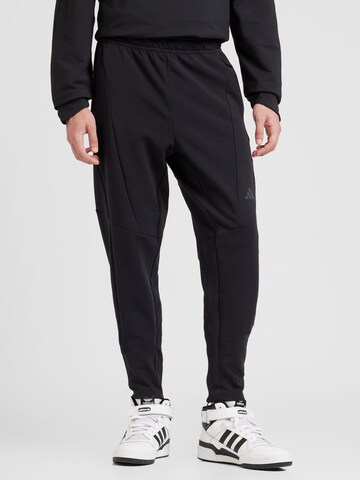 Effilé Pantalon de sport ADIDAS PERFORMANCE en noir : devant