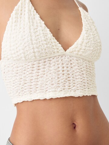 Bershka Knitted top in White