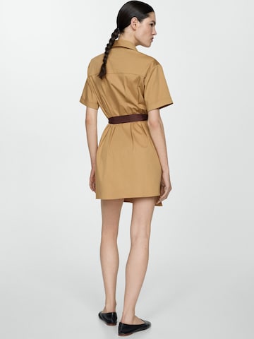 MANGO Shirt Dress in Brown