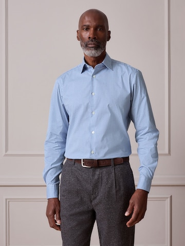 Coupe regular Chemise 'Signature' Next en bleu : devant