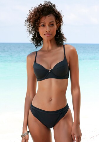 LASCANA T-shirt Bikini in Black: front