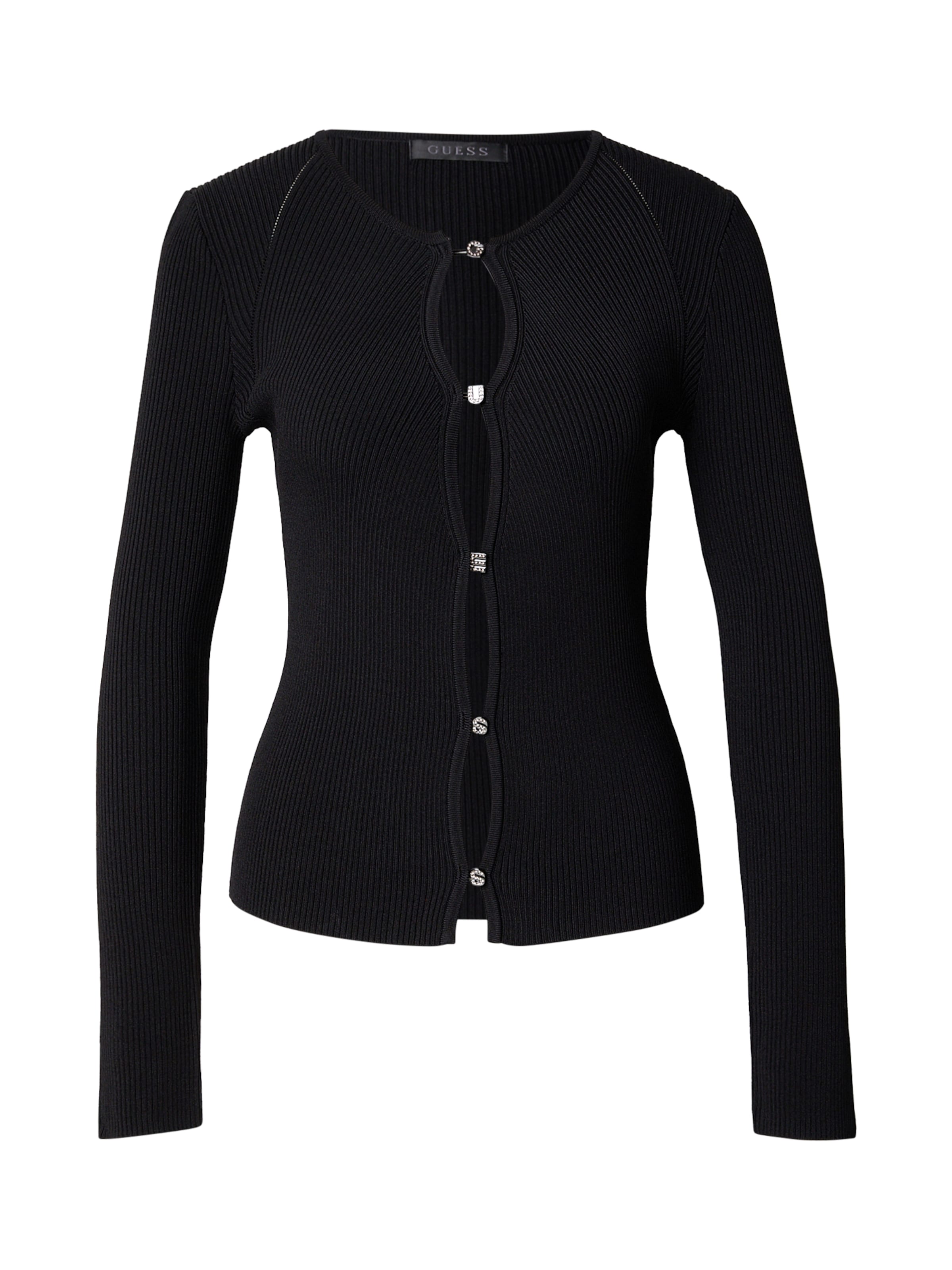 GUESS Πλεκτή ζακέτα 'STELLA' σε μαύρο: μπροστά