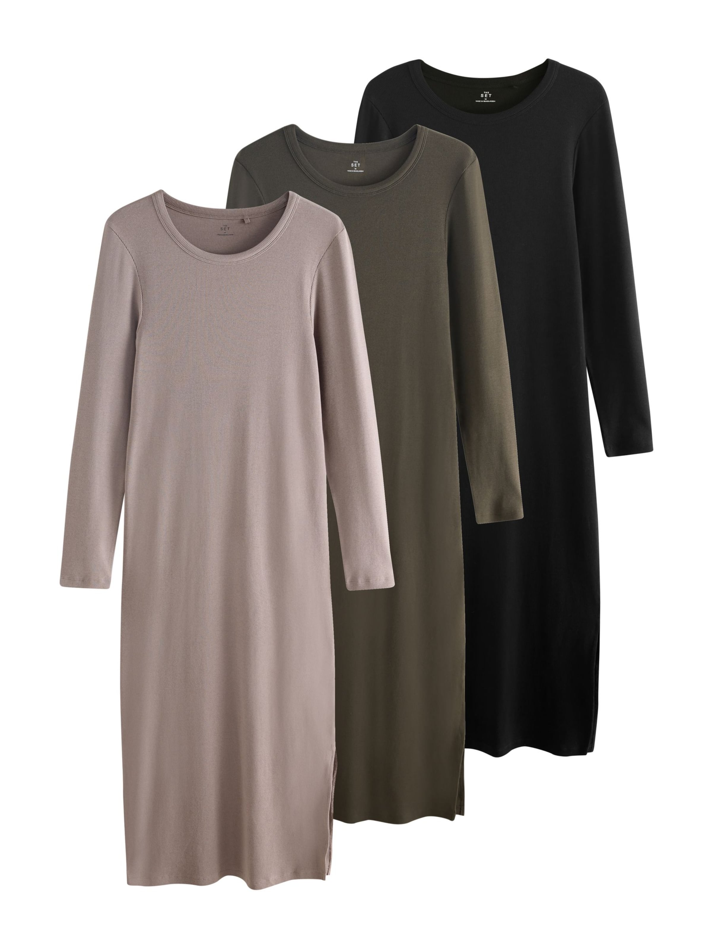 The Set Klänning i oliv / mauve / svart, Produktvy