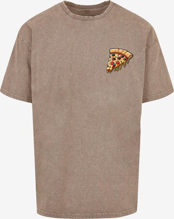 Merchcode Shirt 'Pizza Comic' in Bruin: voorkant