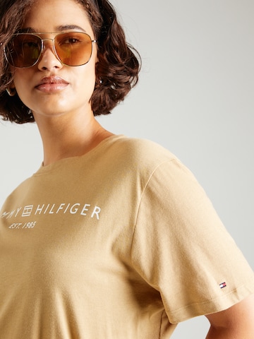 T-shirt Tommy Hilfiger Curve en beige