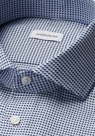 Coupe slim Chemise business ' Schwarze Rose ' SEIDENSTICKER en bleu