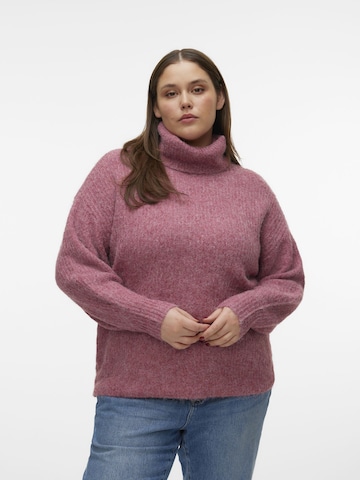 Vero Moda Curve Trui 'Julie LS' in Roze: voorkant