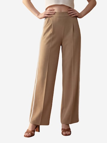 Wide Leg Pantalon à pince My fashion en beige : devant