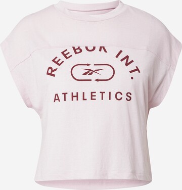 T-shirt fonctionnel Reebok en rose : devant