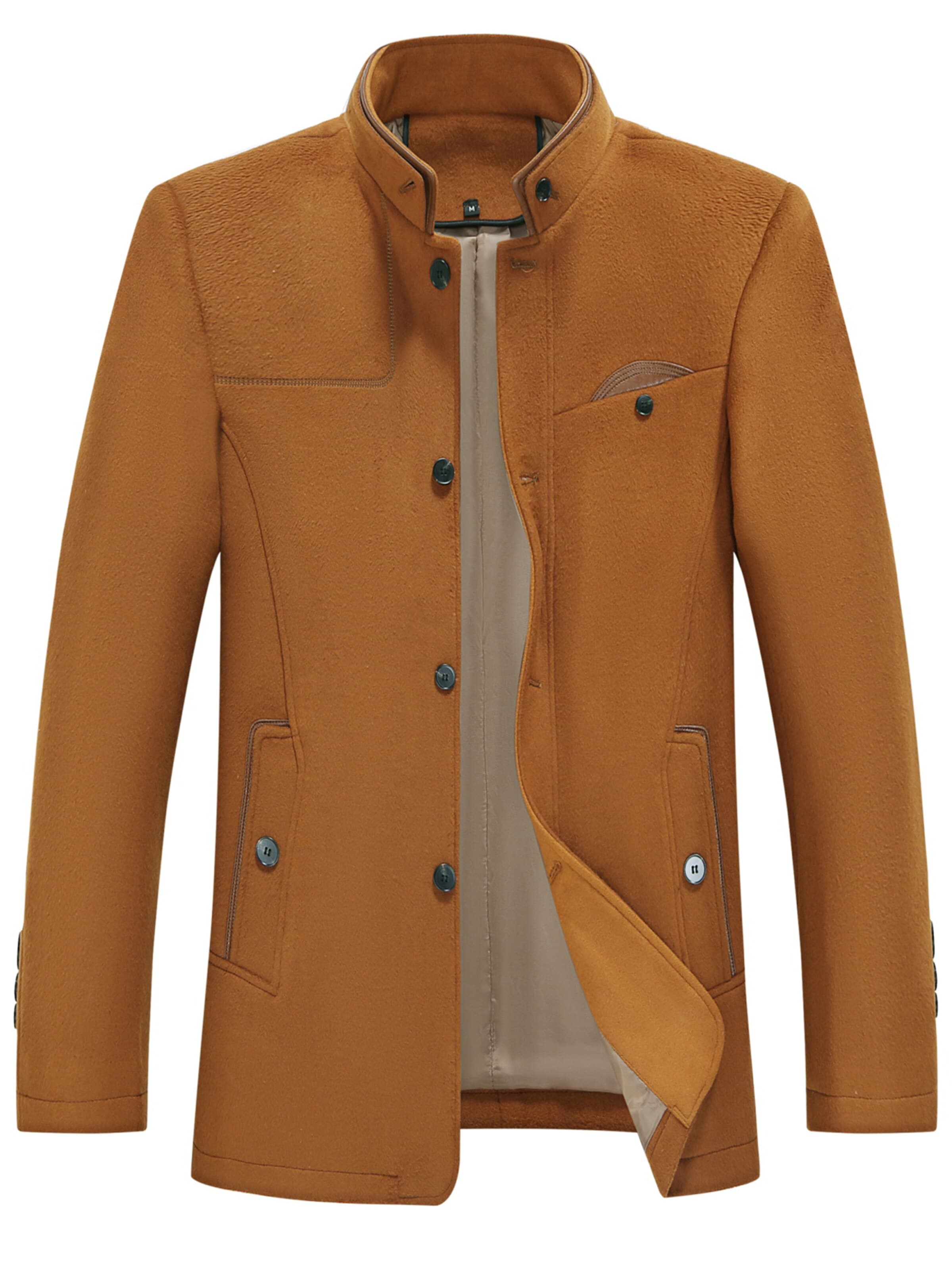 ALLTHEMEN Winter Coat 'Farbkante' in Beige