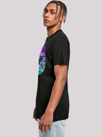F4NT4STIC Shirt 'Retro Alien Weltraum Sonnenuntergang' in Black